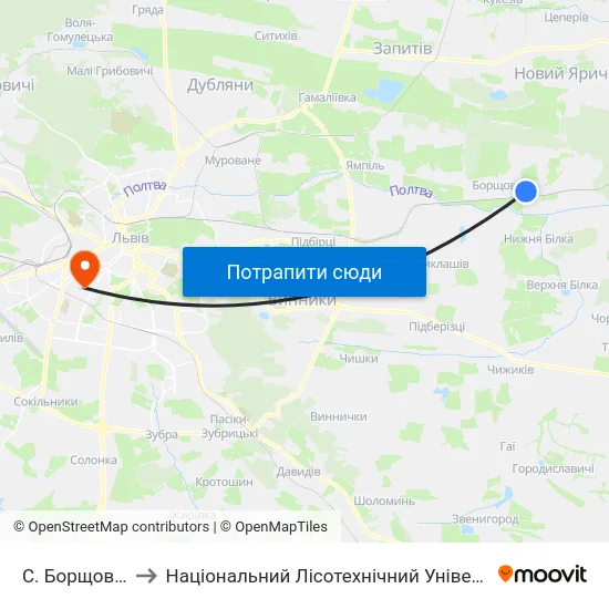С. Борщовичі to Національний Лісотехнічний Університет map