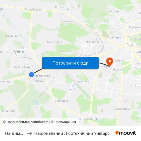 На Вимогу to Національний Лісотехнічний Університет map