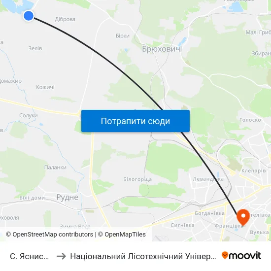 С. Ясниська to Національний Лісотехнічний Університет map