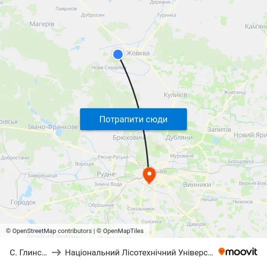 С. Глинськ to Національний Лісотехнічний Університет map