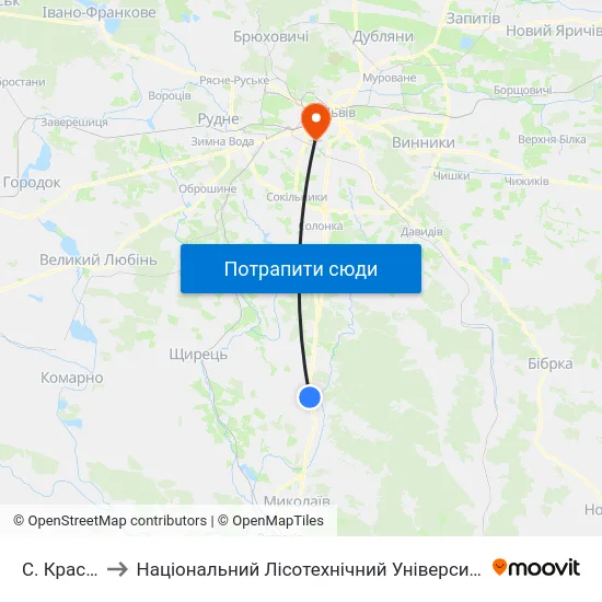 С. Красів to Національний Лісотехнічний Університет map