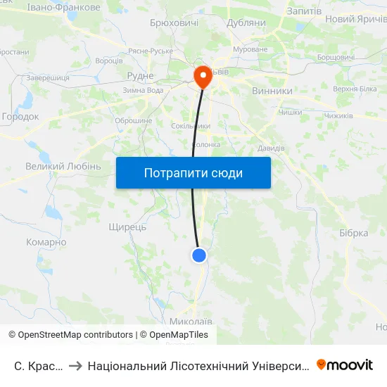 С. Красів to Національний Лісотехнічний Університет map