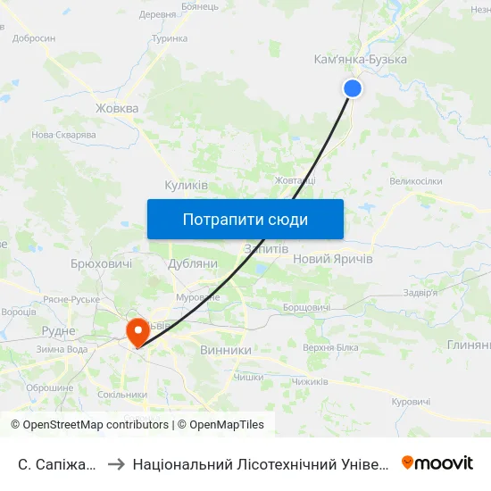 С. Сапіжанка to Національний Лісотехнічний Університет map