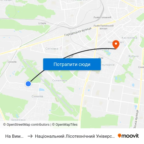 На Вимогу to Національний Лісотехнічний Університет map