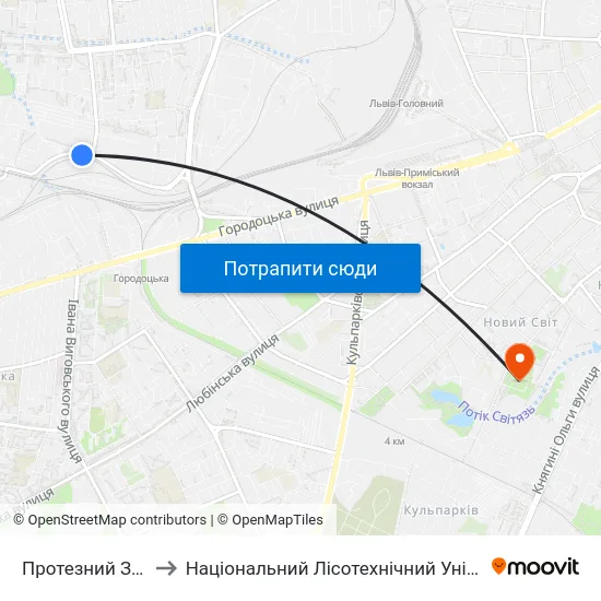 Протезний Завод to Національний Лісотехнічний Університет map
