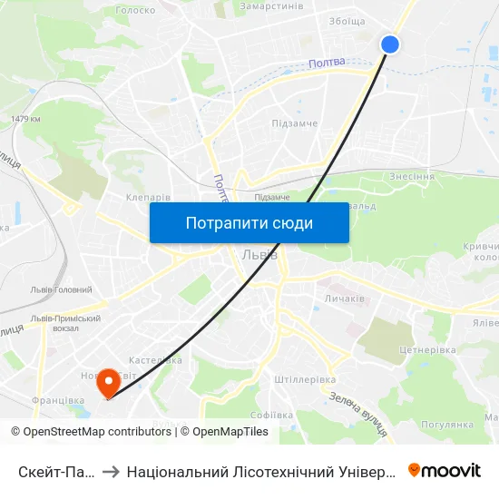 Скейт-Парк to Національний Лісотехнічний Університет map