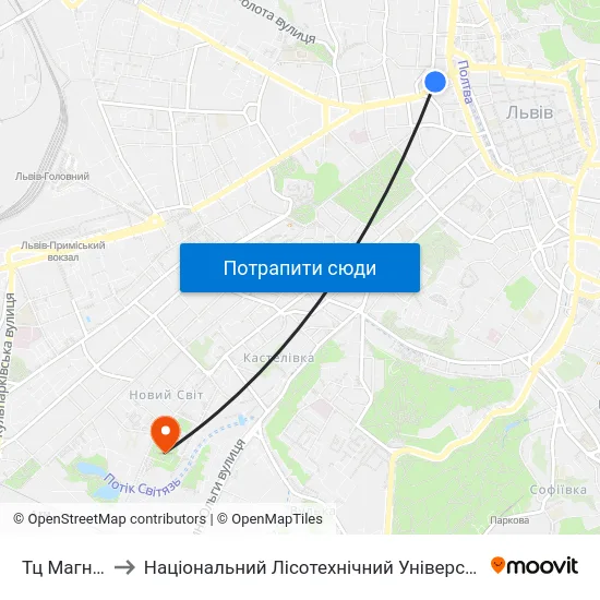 Тц Магнус to Національний Лісотехнічний Університет map