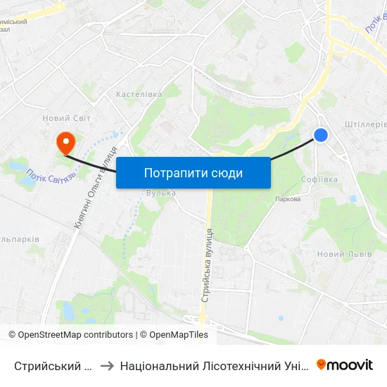 Стрийський Парк to Національний Лісотехнічний Університет map
