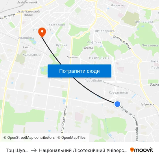 Трц Шувар to Національний Лісотехнічний Університет map