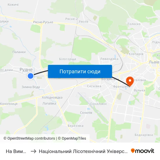 На Вимогу to Національний Лісотехнічний Університет map
