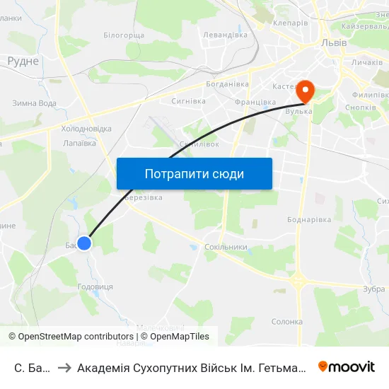 С. Басівка to Академія Сухопутних Військ Ім. Гетьмана Петра Сагайдачного map