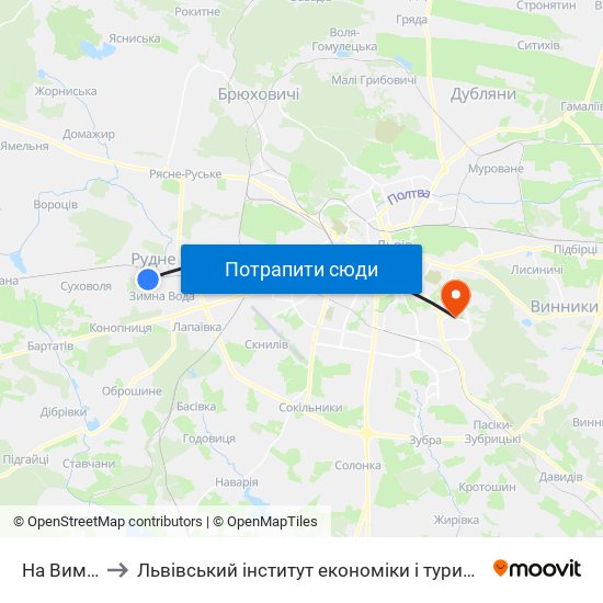 На Вимогу to Львівський інститут економіки і туризму (ЛІЕТ) map