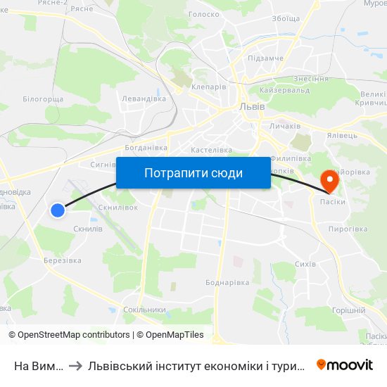 На Вимогу to Львівський інститут економіки і туризму (ЛІЕТ) map