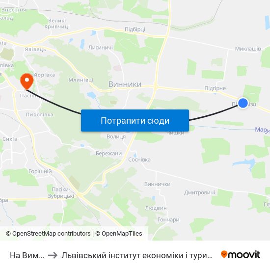 На Вимогу to Львівський інститут економіки і туризму (ЛІЕТ) map