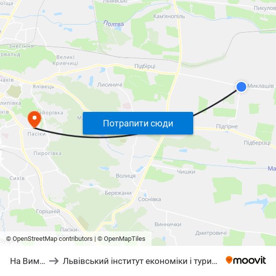 На Вимогу to Львівський інститут економіки і туризму (ЛІЕТ) map