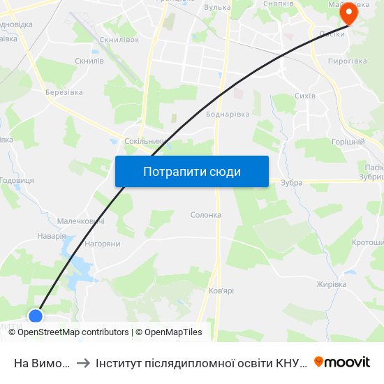 На Вимогу to Інститут післядипломної освіти КНУБА map