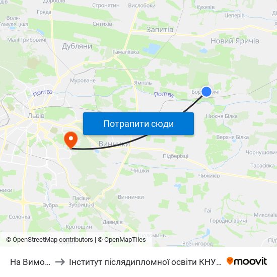 На Вимогу to Інститут післядипломної освіти КНУБА map