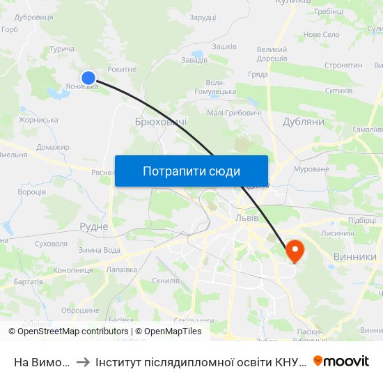 На Вимогу to Інститут післядипломної освіти КНУБА map