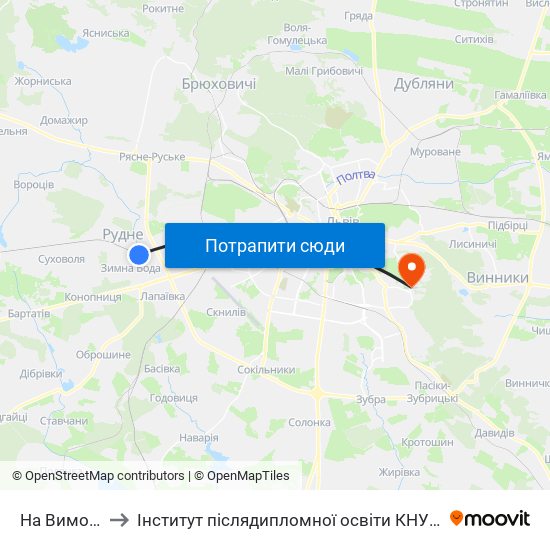 На Вимогу to Інститут післядипломної освіти КНУБА map