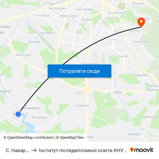 С. Наварія to Інститут післядипломної освіти КНУБА map