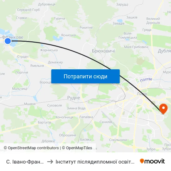 С. Івано-Франкове to Інститут післядипломної освіти КНУБА map