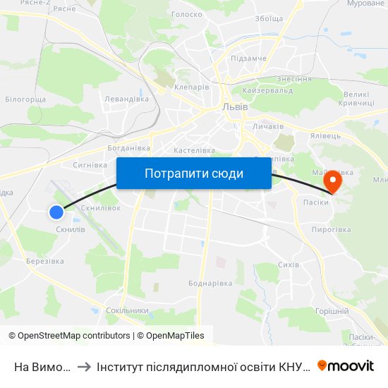 На Вимогу to Інститут післядипломної освіти КНУБА map