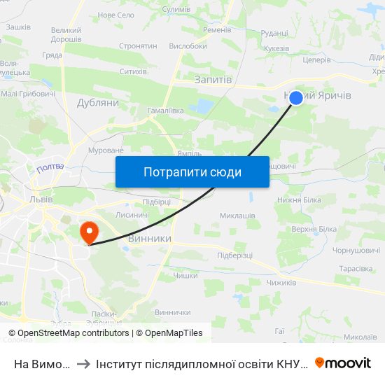 На Вимогу to Інститут післядипломної освіти КНУБА map