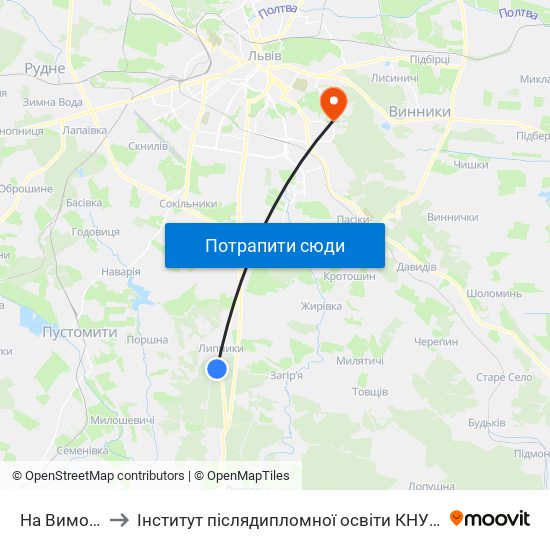 На Вимогу to Інститут післядипломної освіти КНУБА map