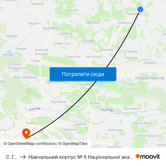 С. Германка to Навчальний корпус № 9 Національної академії сухопутних військ України імені гетьмана Петра Сагайдач map