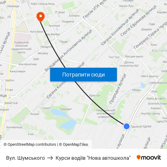 Вул. Шумського to Курси водіїв "Нова автошкола" map