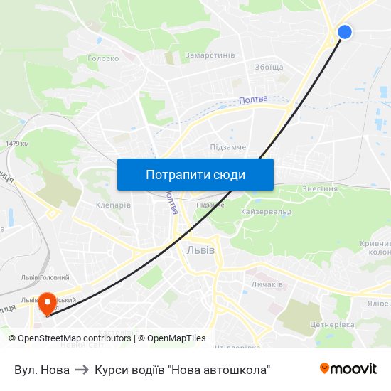 Вул. Нова to Курси водіїв "Нова автошкола" map