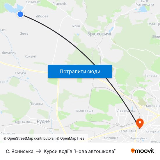 С. Ясниська to Курси водіїв "Нова автошкола" map