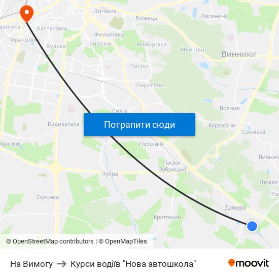 На Вимогу to Курси водіїв "Нова автошкола" map