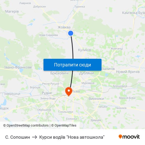 С. Сопошин to Курси водіїв "Нова автошкола" map