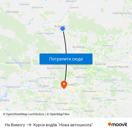 На Вимогу to Курси водіїв "Нова автошкола" map