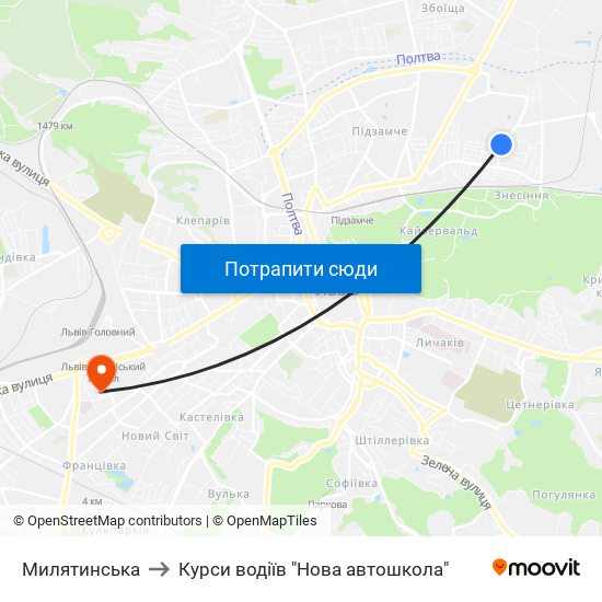 Милятинська to Курси водіїв "Нова автошкола" map