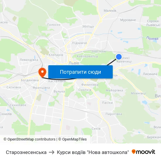 Старознесенська to Курси водіїв "Нова автошкола" map