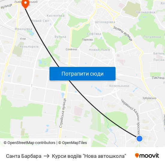 Санта Барбара to Курси водіїв "Нова автошкола" map