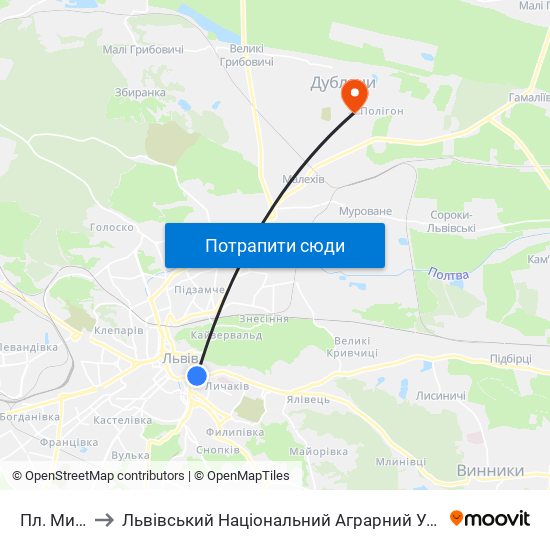 Пл. Митна to Львівський Національний Аграрний Університет map