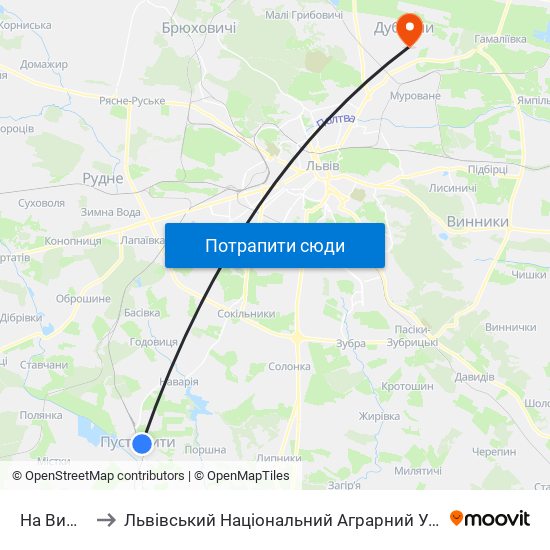 На Вимогу to Львівський Національний Аграрний Університет map