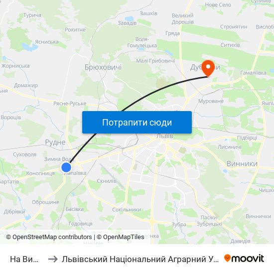 На Вимогу to Львівський Національний Аграрний Університет map