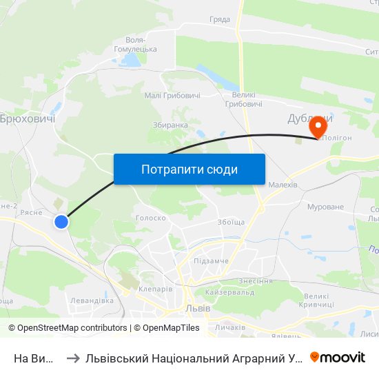 На Вимогу to Львівський Національний Аграрний Університет map