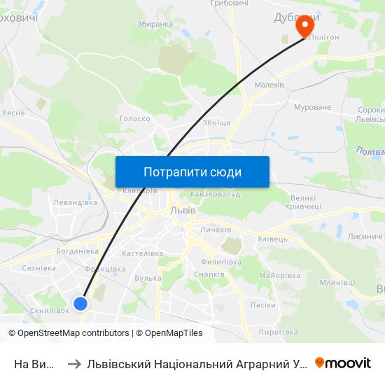 На Вимогу to Львівський Національний Аграрний Університет map