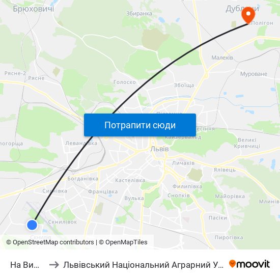 На Вимогу to Львівський Національний Аграрний Університет map