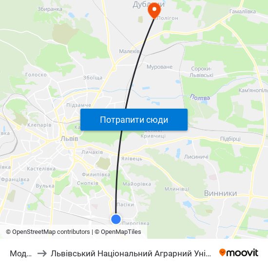 Модем to Львівський Національний Аграрний Університет map