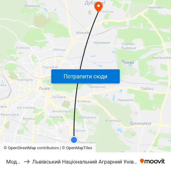 Модем to Львівський Національний Аграрний Університет map