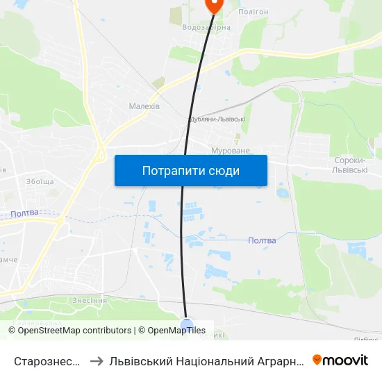 Старознесенська to Львівський Національний Аграрний Університет map