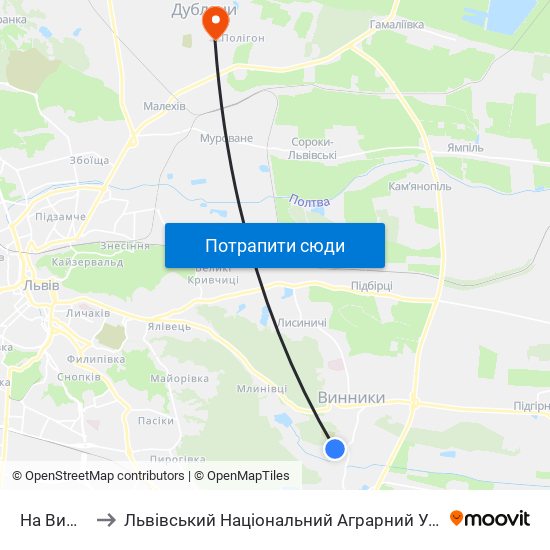 На Вимогу to Львівський Національний Аграрний Університет map