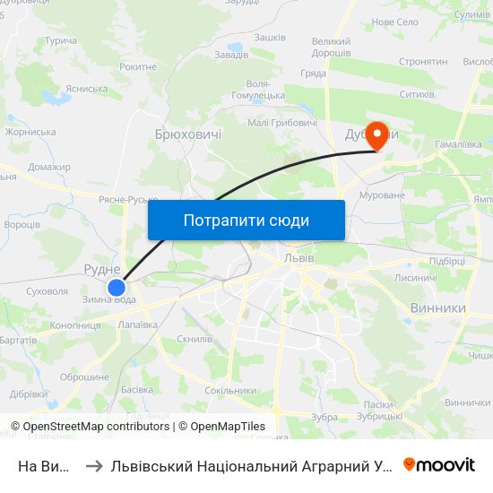На Вимогу to Львівський Національний Аграрний Університет map