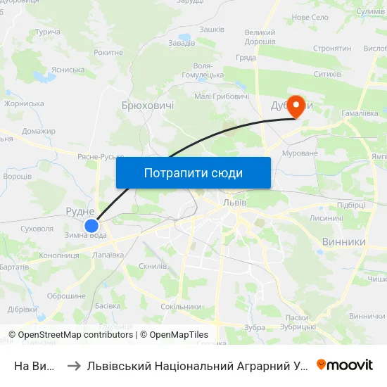 На Вимогу to Львівський Національний Аграрний Університет map